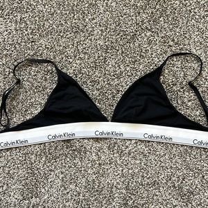 black calvin klein triangle bralette